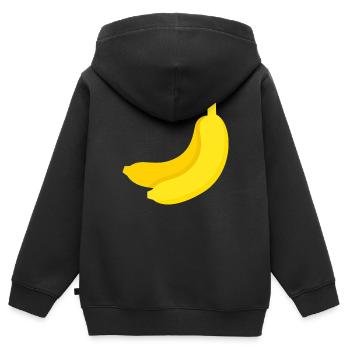 Banane - Kinder Premium Organic Zip Hoodie - Schwarz - Hinten - AI Model Kid Male (0cm)