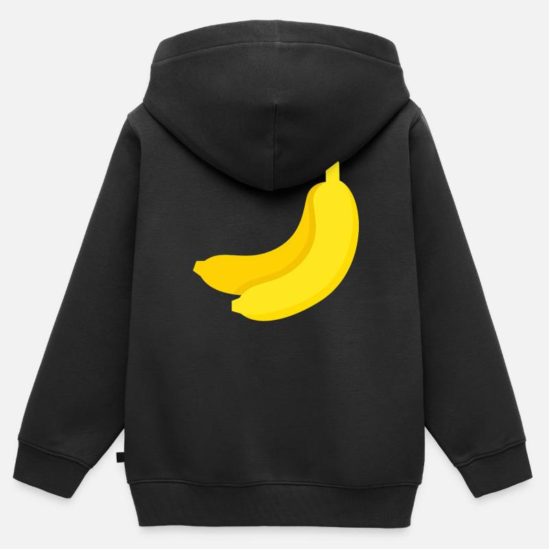 Banane - Sweat Premium à capuche zippé enfant bio - noir