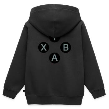 Gamecontroller-Tasten - Kinder Premium Organic Zip Hoodie - Schwarz - Hinten - AI Model Kid Male (0cm)