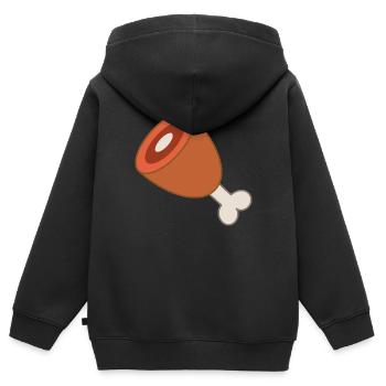 Cuisse de viande - Sweat Premium à capuche zippé enfant bio - noir - Dos - AI Model Kid Male (0cm)