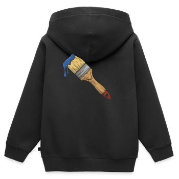 Pinsel mit farbe - Kinder Premium Organic Zip Hoodie - Schwarz - Hinten - AI Model Kid Male (0cm)
