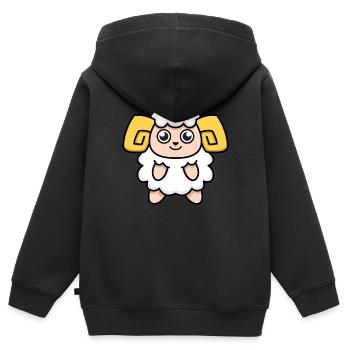 Sternzeichen Widder - Kinder Premium Organic Zip Hoodie - Schwarz - Hinten - AI Model Kid Male (0cm)