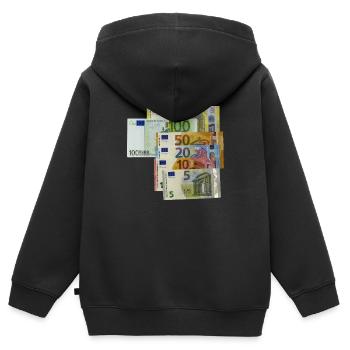 Euro - Kinder Premium Organic Zip Hoodie - Schwarz - Hinten - AI Model Kid Male (0cm)