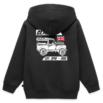 Landy Classic Car - Kinder Premium Organic Zip Hoodie - Schwarz - Hinten - AI Model Kid Male (0cm)