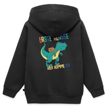 Schulkind Erste Klasse Schulanfänger Schulstart - Kinder Premium Organic Zip Hoodie - Schwarz - Hinten - AI Model Kid Male (0cm)