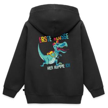 Schulkind Erste Klasse Schulanfänger Schulstart - Kinder Premium Organic Zip Hoodie - Schwarz - Hinten - AI Model Kid Male (0cm)