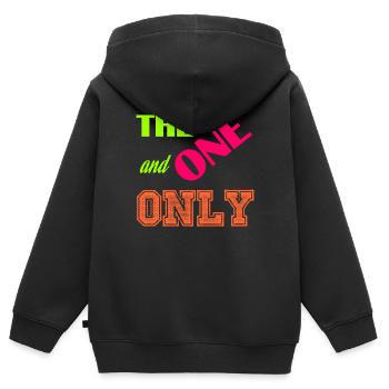 The one and only - Kinder Premium Organic Zip Hoodie - Schwarz - Hinten - AI Model Kid Male (0cm)