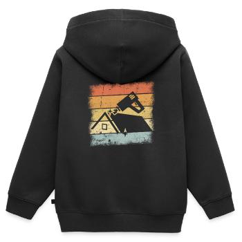 Dachdecker - Kinder Premium Organic Zip Hoodie - Schwarz - Hinten - AI Model Kid Male (0cm)