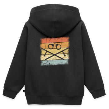 Cadeau de policier - Sweat Premium à capuche zippé enfant bio - noir - Dos - AI Model Kid Male (0cm)
