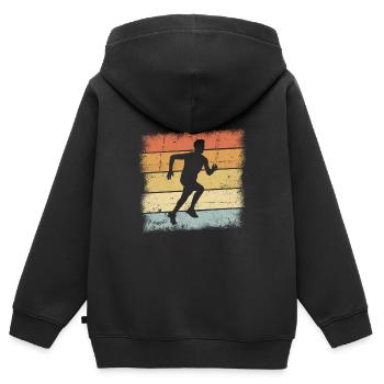 Jogging Outfit - Kinder Premium Organic Zip Hoodie - Schwarz - Hinten - AI Model Kid Male (0cm)
