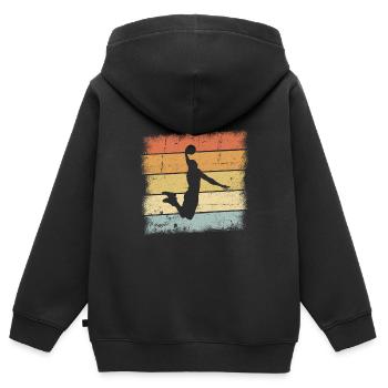 Basketball Sunset - Kinder Premium Organic Zip Hoodie - Schwarz - Hinten - AI Model Kid Male (0cm)