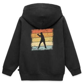 Golf Sunset - Kinder Premium Organic Zip Hoodie - Schwarz - Hinten - AI Model Kid Male (0cm)