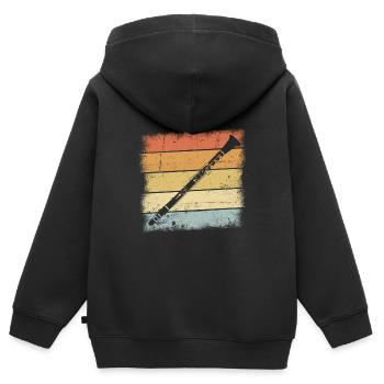 Clarinet - Kids Premium Organic Zip-up Hoodie - black - Back - AI Model Kid Male (0cm)