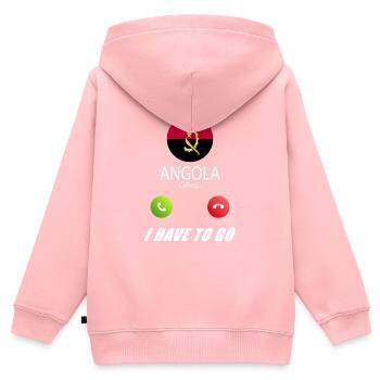 L’Angola appelle les drapeaux lusiger en disant - Sweat Premium à capuche zippé enfant bio - rose - Dos - AI Model Kid Female (0cm)
