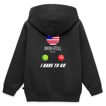L’atoll de Bikini appelle les drapeaux lusiger - Sweat Premium à capuche zippé enfant bio - noir - Dos - AI Model Kid Male (0cm)