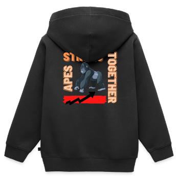 Ape's Strong Together - Kinder Premium Organic Zip Hoodie - Schwarz - Hinten - AI Model Kid Male (0cm)