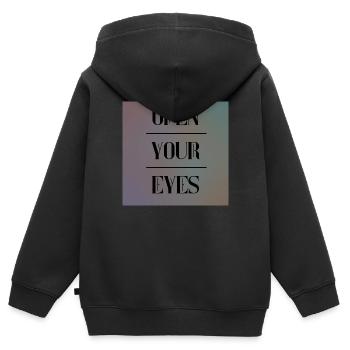 open your eyes - Kinder Premium Organic Zip Hoodie - Schwarz - Hinten - AI Model Kid Male (0cm)