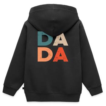 Dad - Kinder Premium Organic Zip Hoodie - Schwarz - Hinten - AI Model Kid Male (0cm)