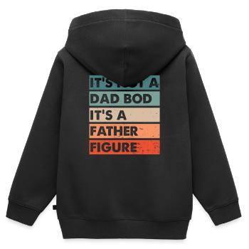 Papa Bod figure paternelle - Sweat Premium à capuche zippé enfant bio - noir - Dos - AI Model Kid Male (0cm)