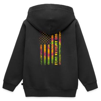 Amerika Onkel - Kinder Premium Organic Zip Hoodie - Schwarz - Hinten - AI Model Kid Male (0cm)