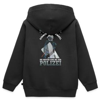 Polizei Die besten sind bei der Polizei - Kinder Premium Organic Zip Hoodie - Schwarz - Hinten - AI Model Kid Male (0cm)
