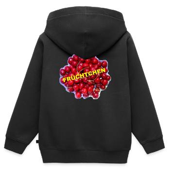 TOMZOFF Früchtchen - Kinder Premium Organic Zip Hoodie - Schwarz - Hinten - AI Model Kid Male (0cm)