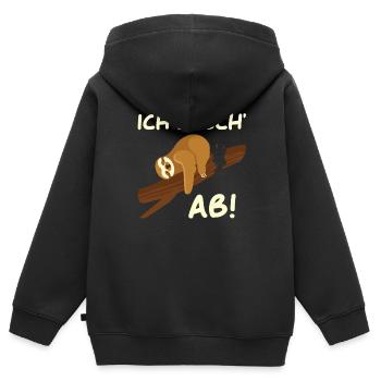 Ich brech ab - Kinder Premium Organic Zip Hoodie - Schwarz - Hinten - AI Model Kid Male (0cm)
