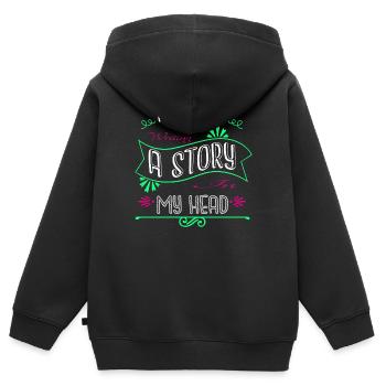 funny sayings fun blog humor book lover cups - Kinder Premium Organic Zip Hoodie - Schwarz - Hinten - AI Model Kid Male (0cm)