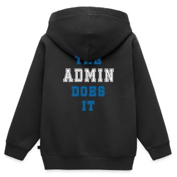 L’administrateur le fait Admin Gift - Sweat Premium à capuche zippé enfant bio - noir - Dos - AI Model Kid Male (0cm)