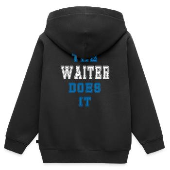 The Kellner does it Kellner Geschenk - Kinder Premium Organic Zip Hoodie - Schwarz - Hinten - AI Model Kid Male (0cm)