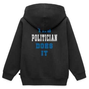 The Politiker does it Politiker Geschenk - Kinder Premium Organic Zip Hoodie - Schwarz - Hinten - AI Model Kid Male (0cm)