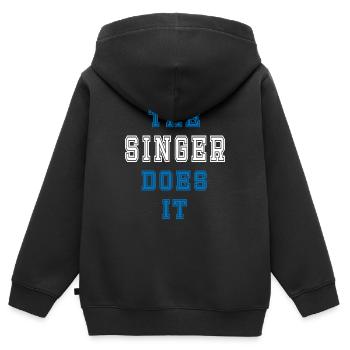 The Singer Does It Singer Gift - Kids Premium Organic Zip-up Hoodie - black - Back - AI Model Kid Male (0cm)
