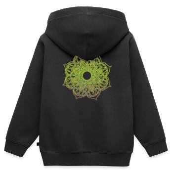 Mandala - Kinder Premium Organic Zip Hoodie - Schwarz - Hinten - AI Model Kid Male (0cm)
