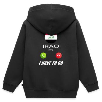 L’Irak appelle les drapeaux lusiger - Sweat Premium à capuche zippé enfant bio - noir - Dos - AI Model Kid Male (0cm)