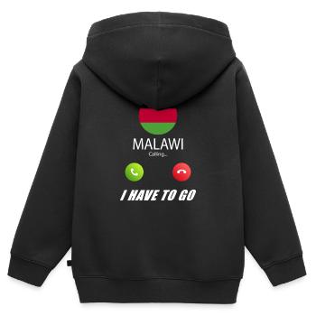 Malawi calls lusiger flags - Kids Premium Organic Zip-up Hoodie - black - Back - AI Model Kid Male (0cm)