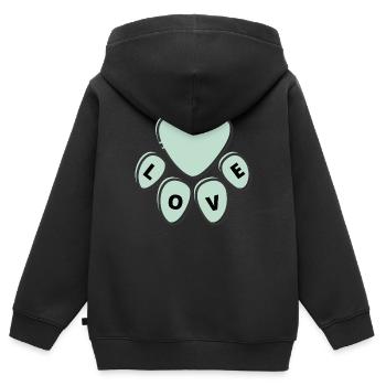 Patte de chien - Sweat Premium à capuche zippé enfant bio - noir - Dos - AI Model Kid Male (0cm)