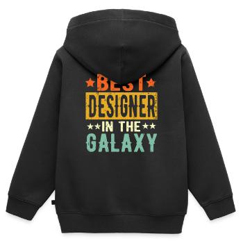 Best Designer ever Designer Geschenk - Kinder Premium Organic Zip Hoodie - Schwarz - Hinten - AI Model Kid Male (0cm)