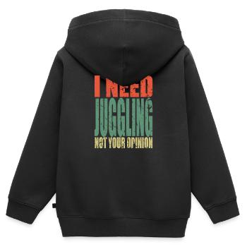 Jonglieren Spruch lustig - Kinder Premium Organic Zip Hoodie - Schwarz - Hinten - AI Model Kid Male (0cm)