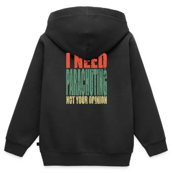 Parachutisme en disant drôle - Sweat Premium à capuche zippé enfant bio - noir - Dos - AI Model Kid Male (0cm)