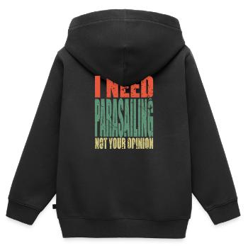 Parachute ascensionnel en disant drôle - Sweat Premium à capuche zippé enfant bio - noir - Dos - AI Model Kid Male (0cm)