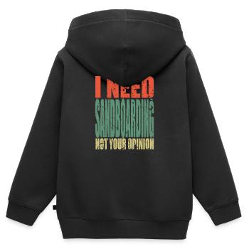 Sandboard en disant drôle - Sweat Premium à capuche zippé enfant bio - noir - Dos - AI Model Kid Male (0cm)