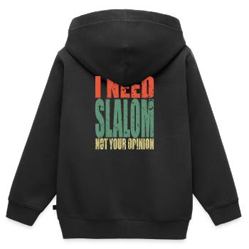 Slalom en disant drôle - Sweat Premium à capuche zippé enfant bio - noir - Dos - AI Model Kid Male (0cm)