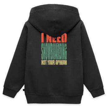 Snowboard en disant drôle - Sweat Premium à capuche zippé enfant bio - noir - Dos - AI Model Kid Male (0cm)