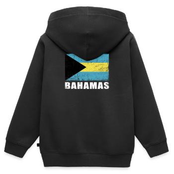 Bahamas Flagge Grunge Bahamas Fahne - Kinder Premium Organic Zip Hoodie - Schwarz - Hinten - AI Model Kid Male (0cm)