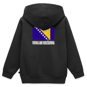 Bosnien Und Herzegowina Flagge - Kinder Premium Organic Zip Hoodie - Schwarz - Hinten - AI Model Kid Male (0cm)