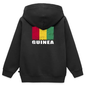 Guinea Flagge Grunge Guinea Fahne - Kinder Premium Organic Zip Hoodie - Schwarz - Hinten - AI Model Kid Male (0cm)