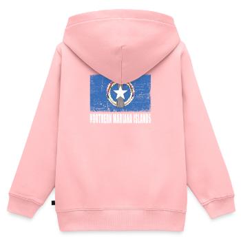 Northern Mariana Islands Flag - Kids Premium Organic Zip-up Hoodie - rose - Back - AI Model Kid Female (0cm)