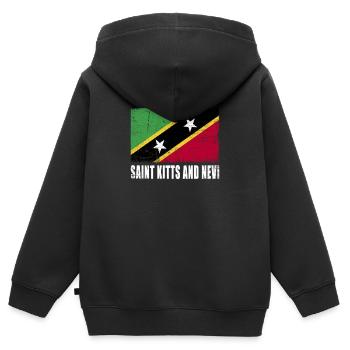 Sankt Kitts Und Nevi Flagge - Kinder Premium Organic Zip Hoodie - Schwarz - Hinten - AI Model Kid Male (0cm)