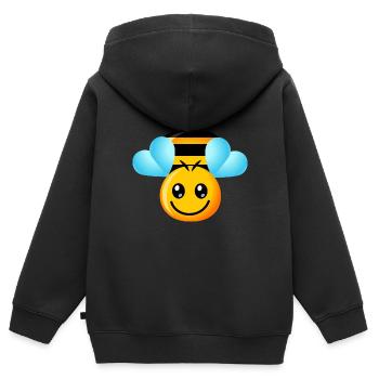 Happy Bee - Kids Premium Organic Zip-up Hoodie - black - Back - AI Model Kid Male (0cm)