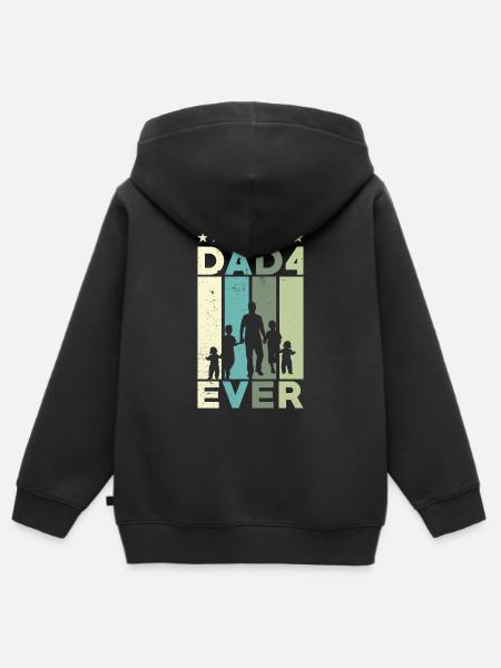 Bester Vater Aller Zeiten Retro Vier Kinder Bester - Premium børne zip-hættetrøje økologisk - sort